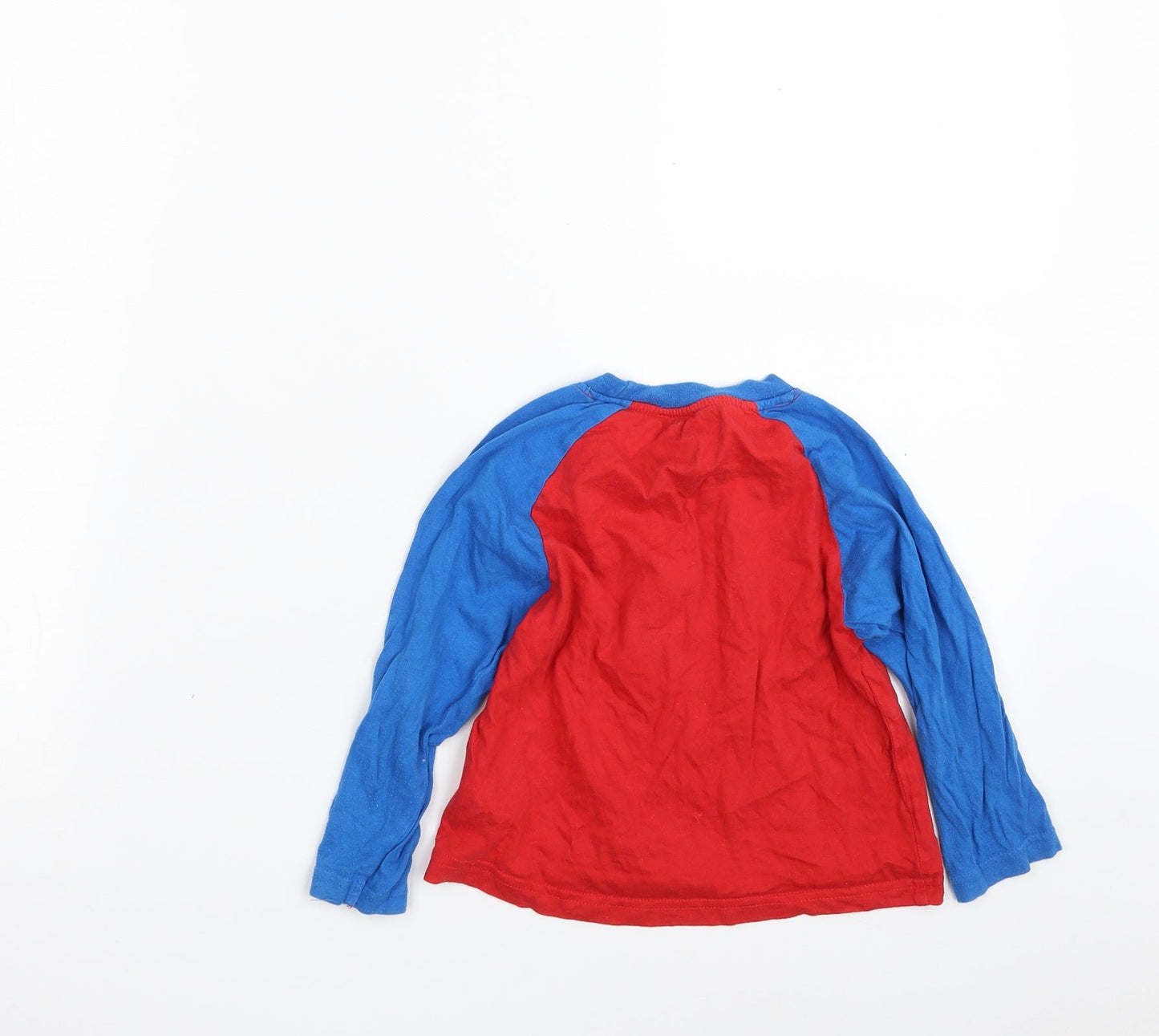 Primark Boys Red  100% Cotton Basic T-Shirt Size 2-3 Years Round Neck Pullover - Captain Snooze