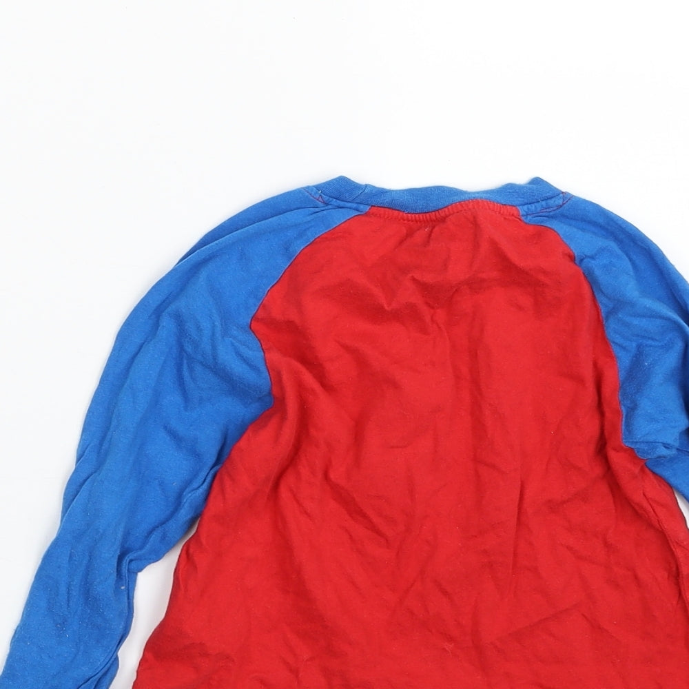 Primark Boys Red  100% Cotton Basic T-Shirt Size 2-3 Years Round Neck Pullover - Captain Snooze