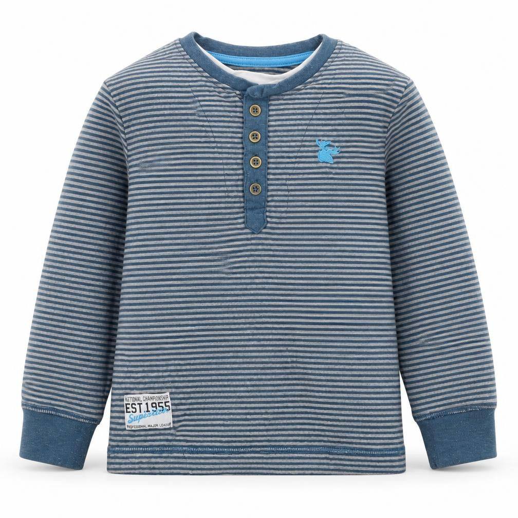 Dunnes Boys Blue Striped Polyester Pullover Sweatshirt Size 5 Years  Pullover
