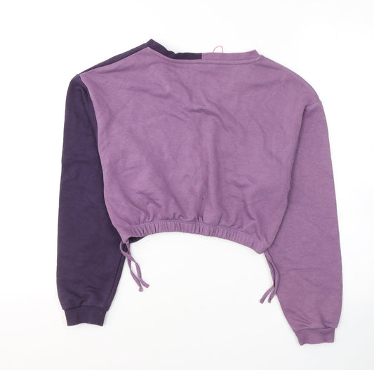 Candy Girls Purple Colourblock Cotton Pullover Sweatshirt Size 12 Years Pullover - Malibu California