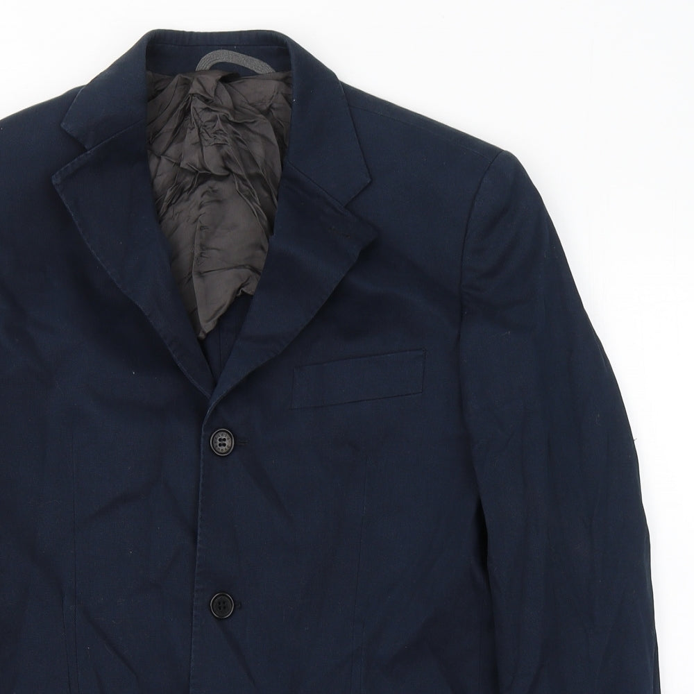 brooksfield Mens Blue  Cotton Jacket Suit Jacket Size M