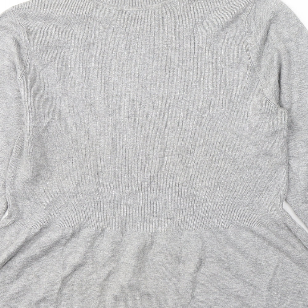 Marks and Spencer Womens Grey Roll Neck  Viscose Pullover Jumper Size 12