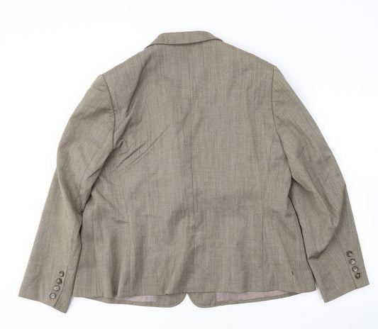 Impressions Womens Beige  Wool Jacket Suit Jacket Size 20