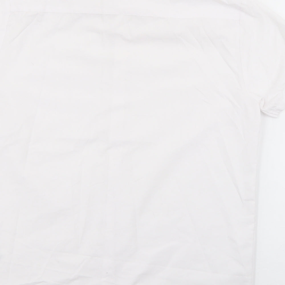 George Boys White  Polyester Basic Button-Up Size 13-14 Years Collared Button