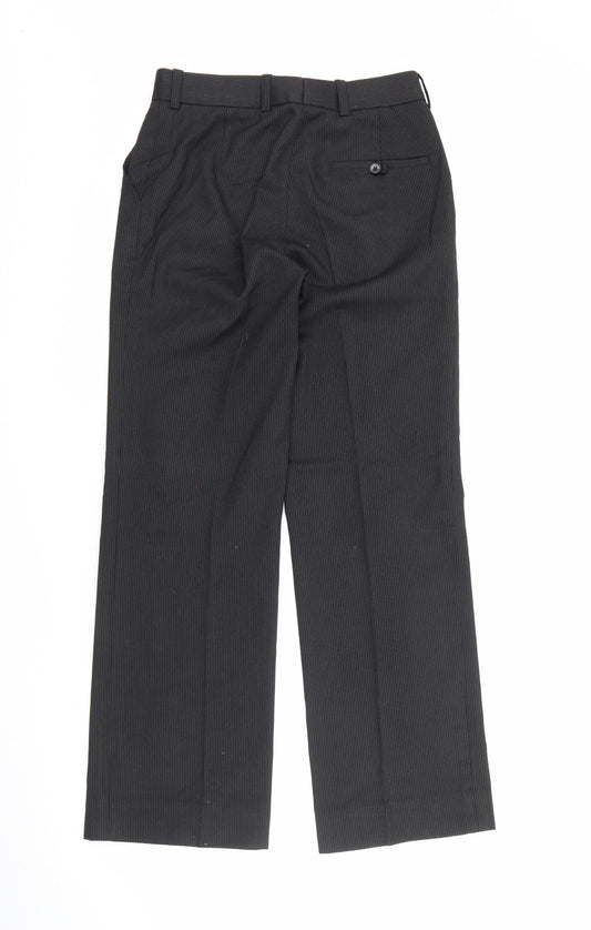 John Tailor Womens Black Striped Polyester Trousers  Size 26 in L29 in Regular