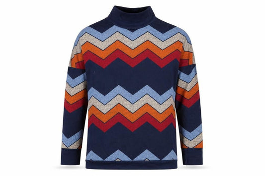 Preworn Womens Blue Striped Cotton Pullover Sweatshirt Size L  Pullover