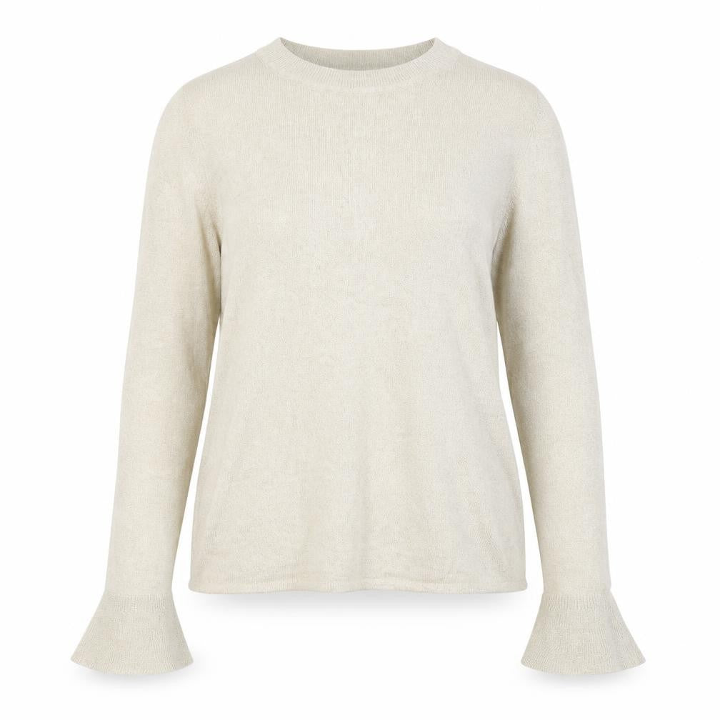 Marks and Spencer Womens Beige Round Neck  Viscose Pullover Jumper Size 10