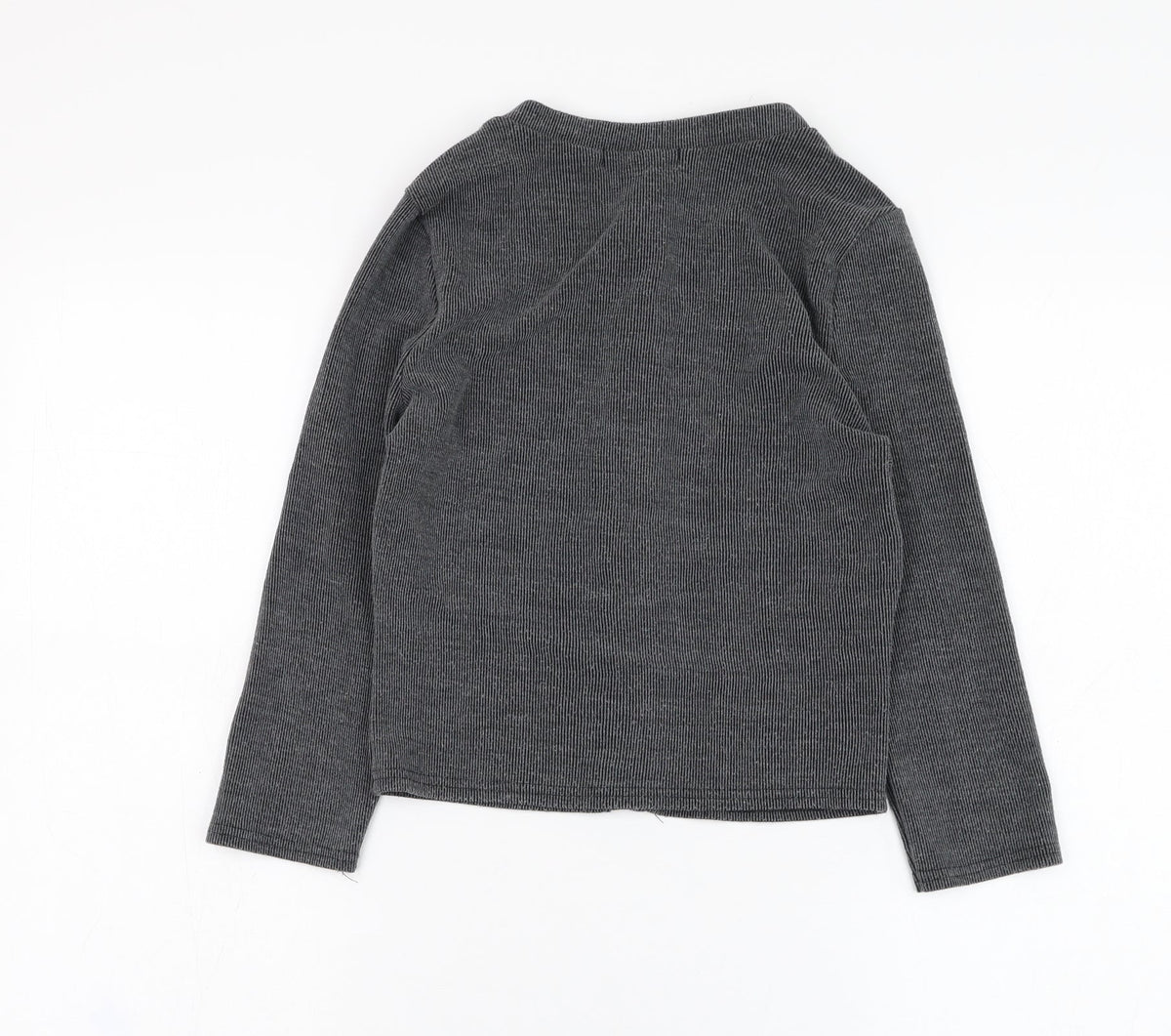 Missguided Womens Grey Round Neck  Polyester Cardigan Jumper Size 8