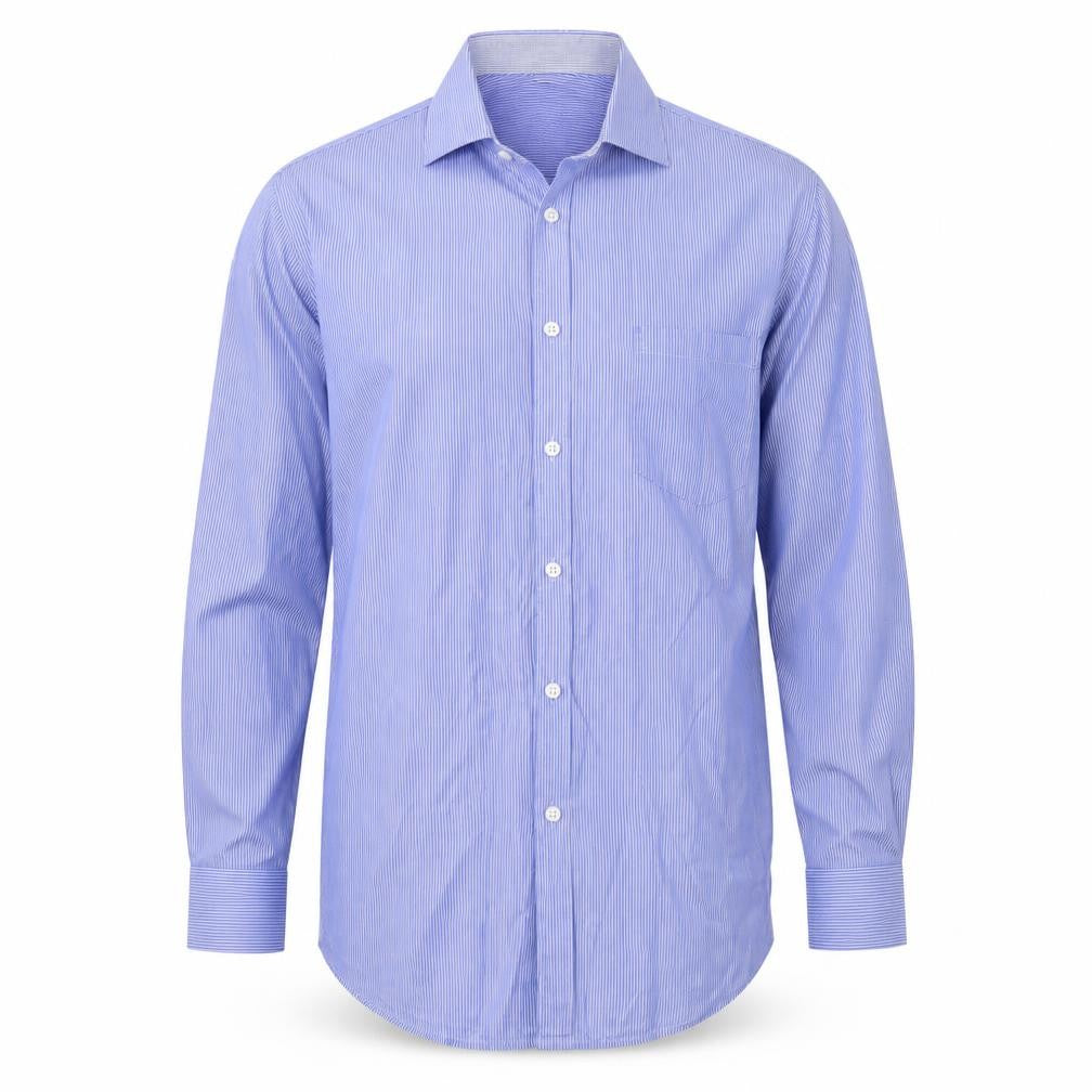 Lakeland Mens Blue  Cotton  Dress Shirt Size M Collared Button
