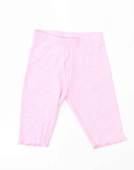 Dunnes Stores Girls Pink  Cotton Jogger Trousers Size 3 Years  Regular