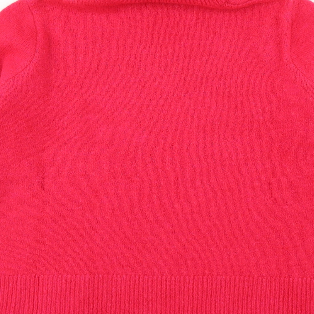 Savida Womens Pink Roll Neck  Acrylic Pullover Jumper Size M