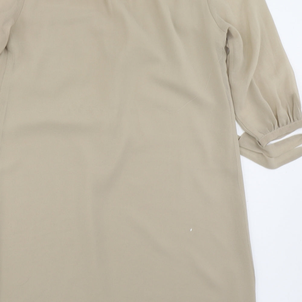 Darling Womens Beige  Polyester Basic Blouse Size XS Scoop Neck