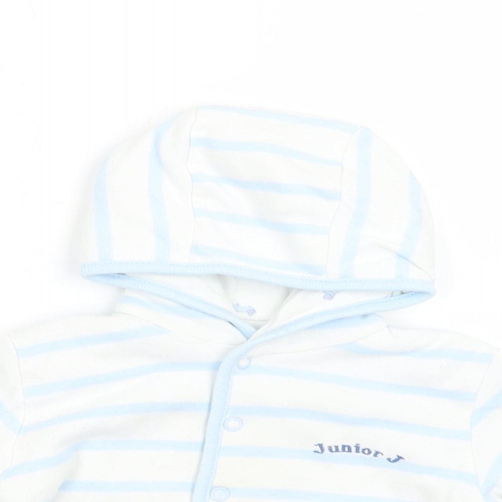Debenhams Baby White Striped  Basic Jacket Jacket Size 6-9 Months   Snap