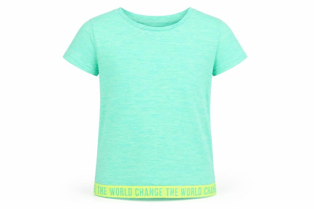 Dunnes Girls Green  Polyester Pullover T-Shirt Size 7-8 Years Crew Neck Pullover