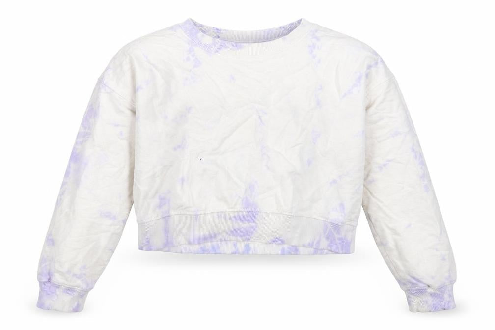 New Look Girls White  Cotton Pullover Sweatshirt Size 9 Years  Pullover - Purple