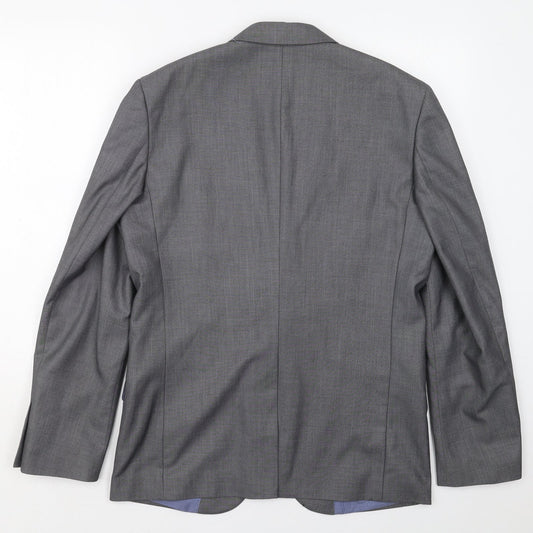 Cedar Wood State Mens Grey  Polyester Jacket Suit Jacket Size 40
