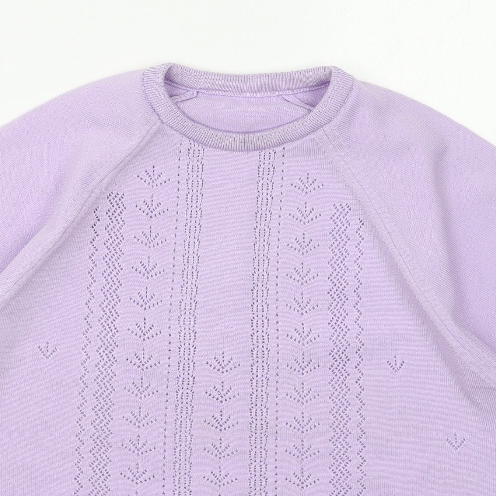 Berkertex Womens Purple Crew Neck  Polyester Pullover Jumper Size 14