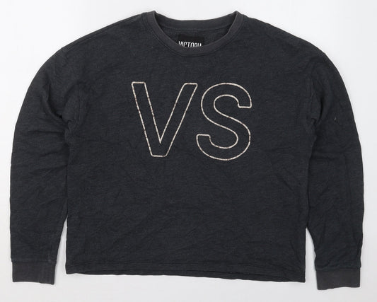 Victoria Sport Womens Grey  Cotton Pullover Sweatshirt Size M  Pullover