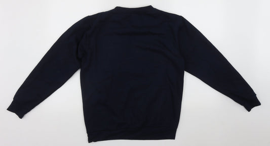 Stars & Stipes Mens Blue Round Neck  Polyester Pullover Jumper Size S