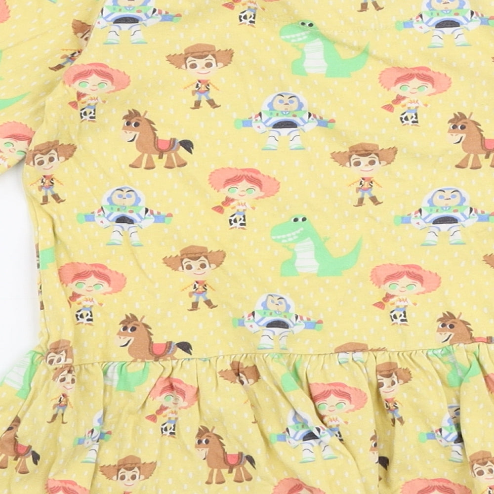 George Girls Yellow  100% Cotton A-Line  Size 18-24 Months  Round Neck Pullover - Toy story Disney