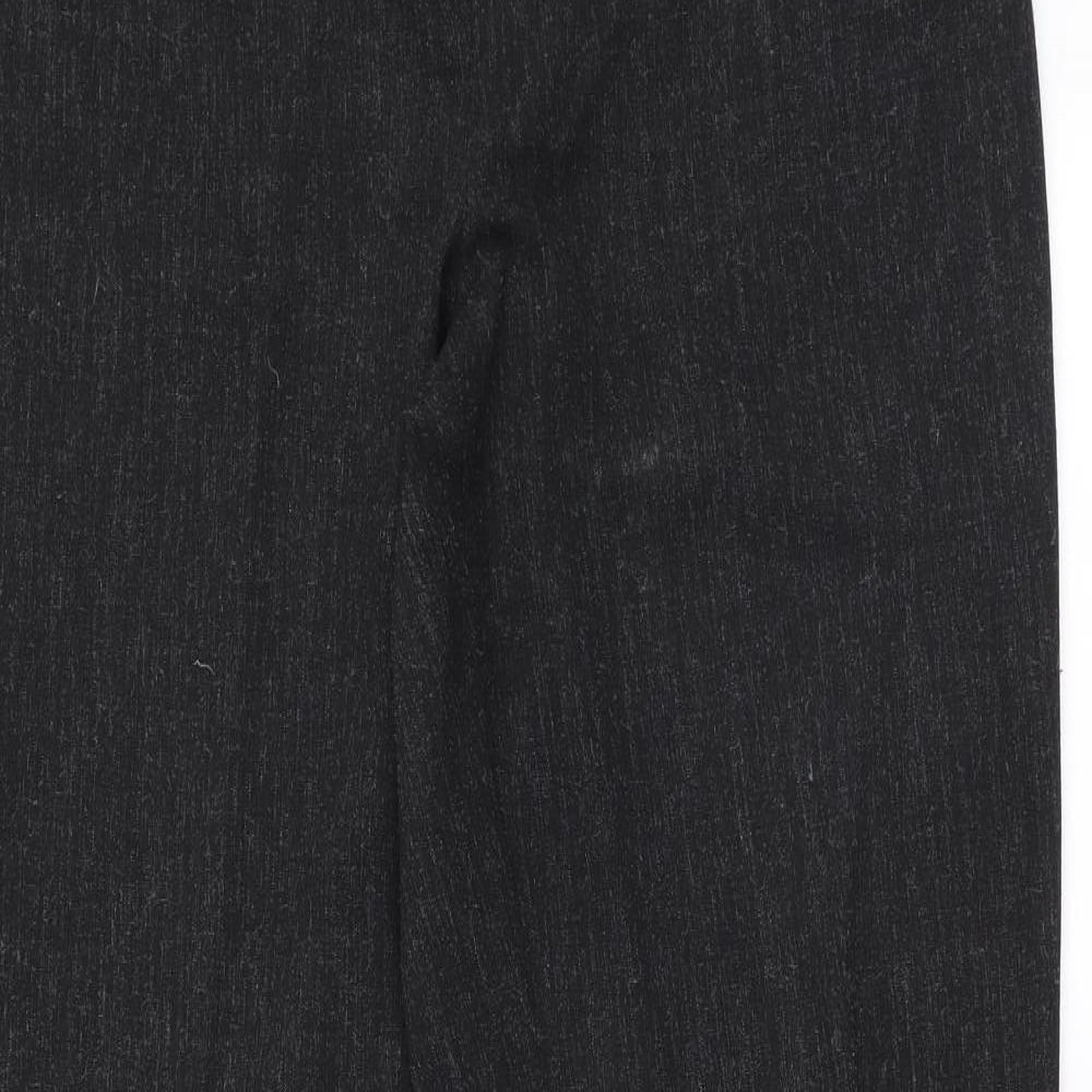 Marks and Spencer Womens Black  Polyester Trousers  Size 14 L32 in Regular Zip