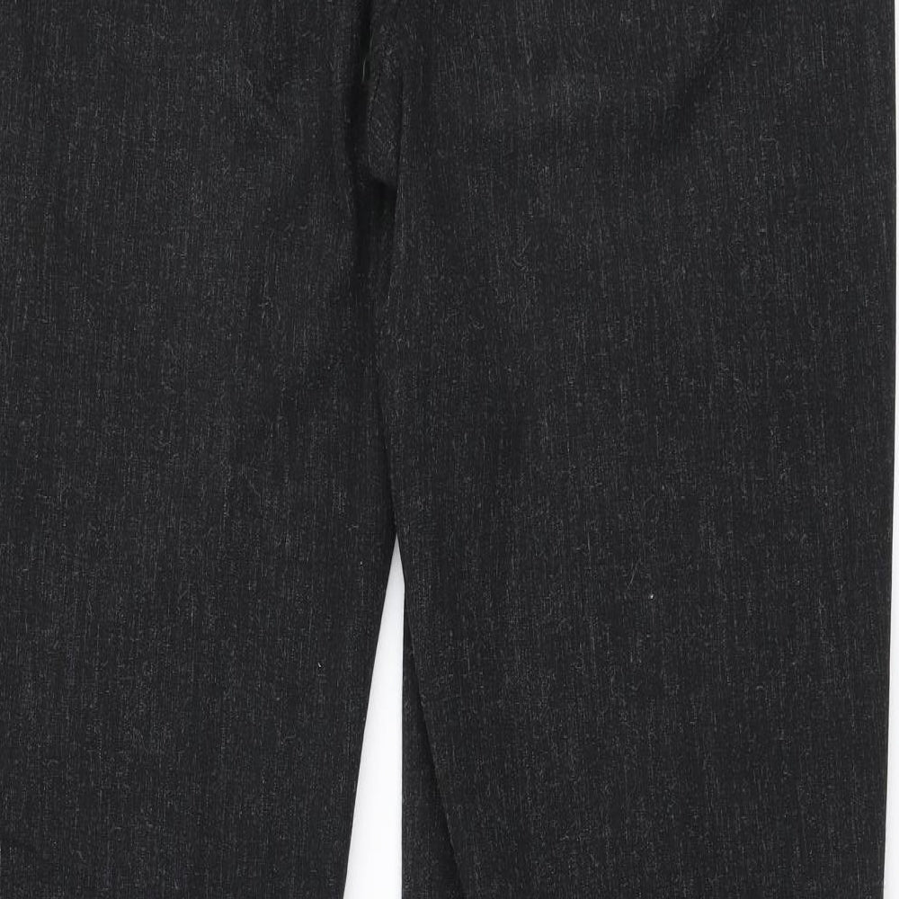 Marks and Spencer Womens Black  Polyester Trousers  Size 14 L32 in Regular Zip