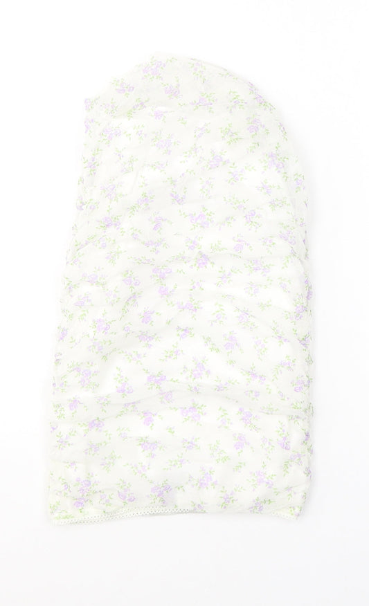 ASOS Womens White Floral Nylon Camisole Blouse Size 6 Off the Shoulder