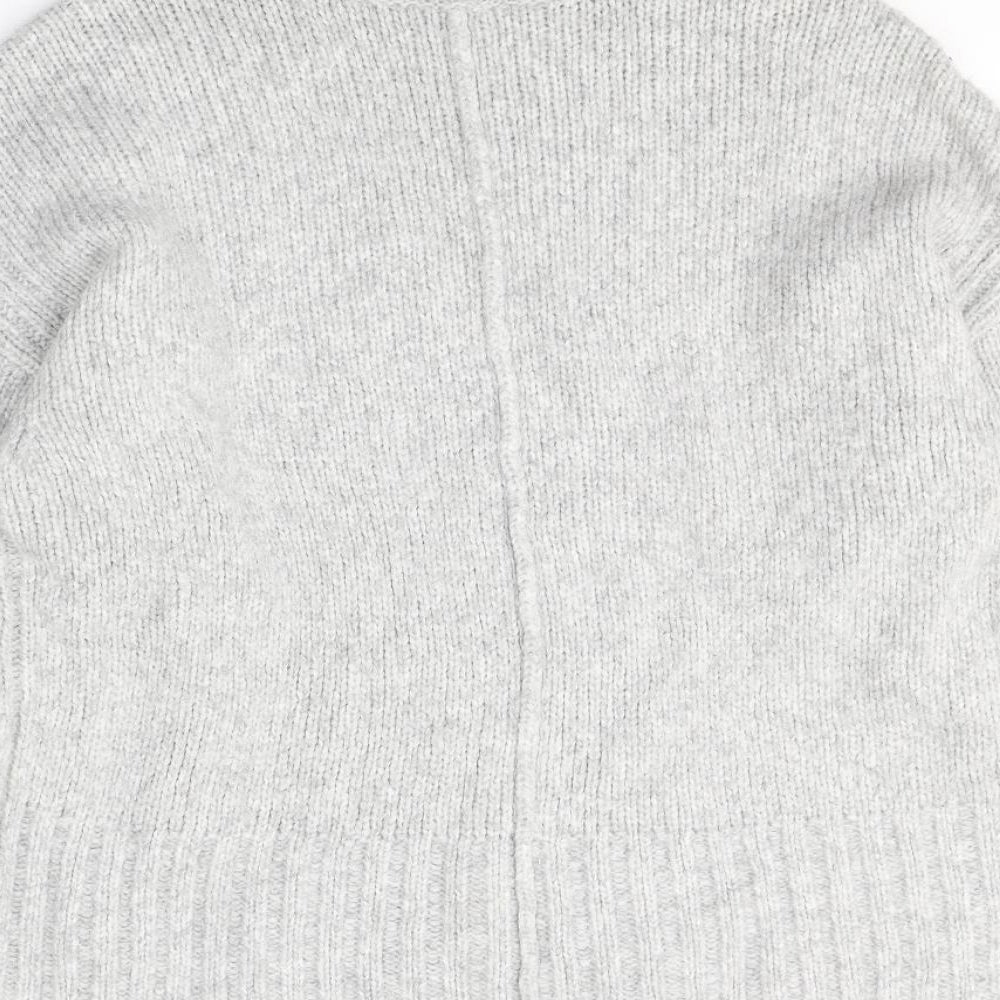 Dunnes Stores Womens Grey Roll Neck  Acrylic Pullover Jumper Size S