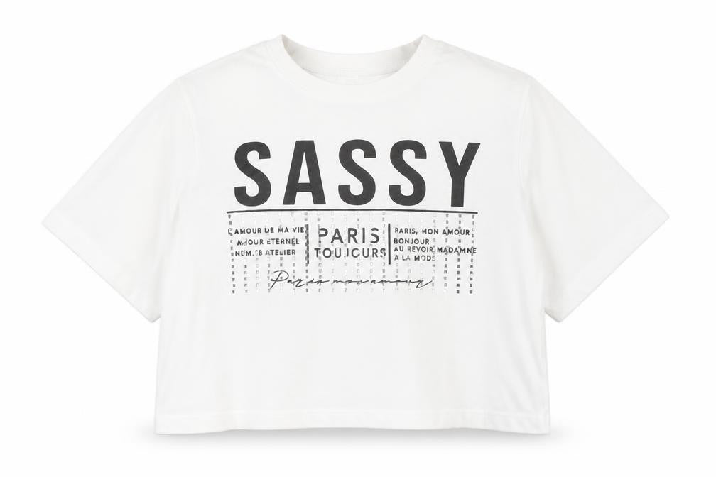 Matalan Girls White  100% Cotton Cropped T-Shirt Size 11 Years Crew Neck Pullover - Slogan