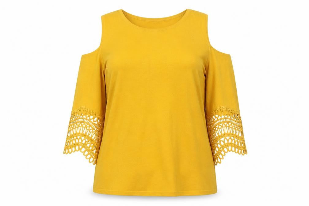 Soon Womens Yellow Round Neck  Viscose Pullover Jumper Size 16