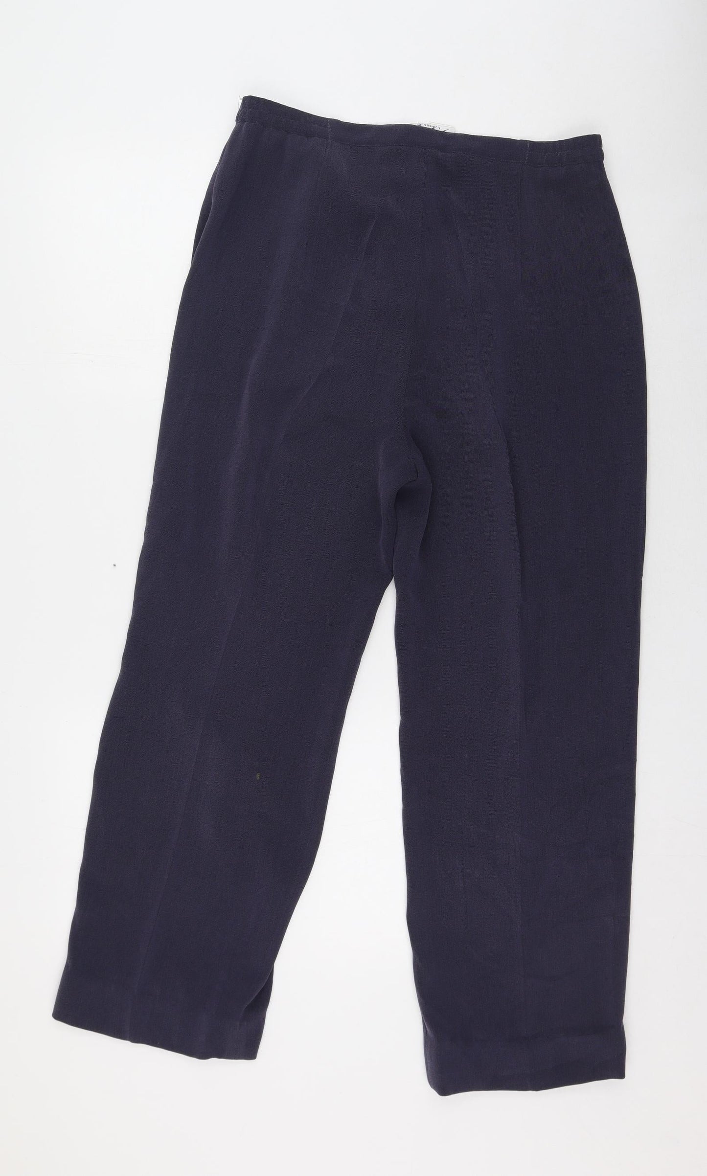 Gold Womens Blue  Polyester Trousers  Size 16 L25 in Regular Zip