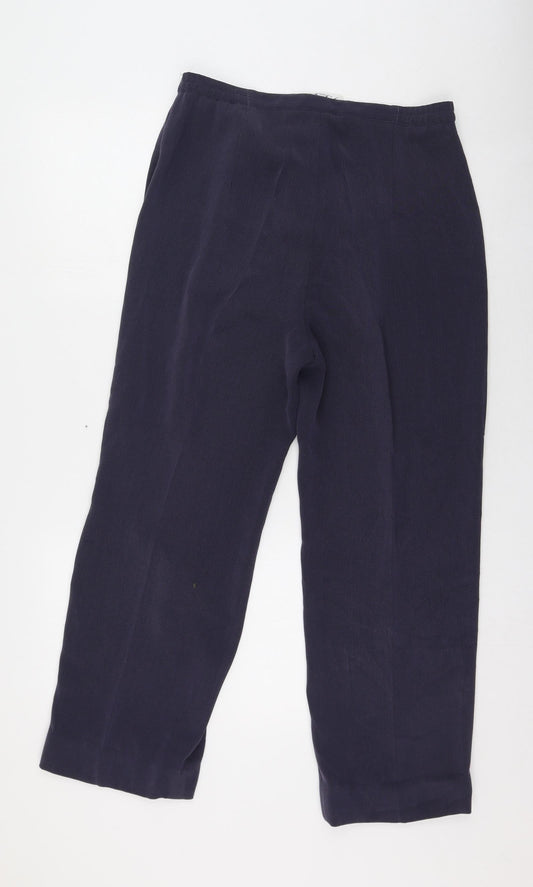 Gold Womens Blue  Polyester Trousers  Size 16 L25 in Regular Zip