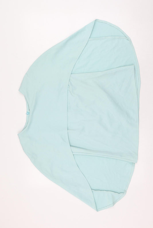 Melczarkowsski Womens Blue  Polyester Basic Blouse Size M Round Neck