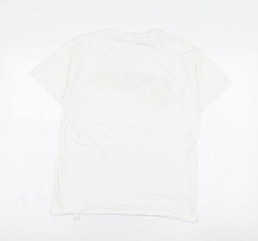 Gildan Boys White  Cotton Basic T-Shirt Size M Round Neck Pullover - Superman