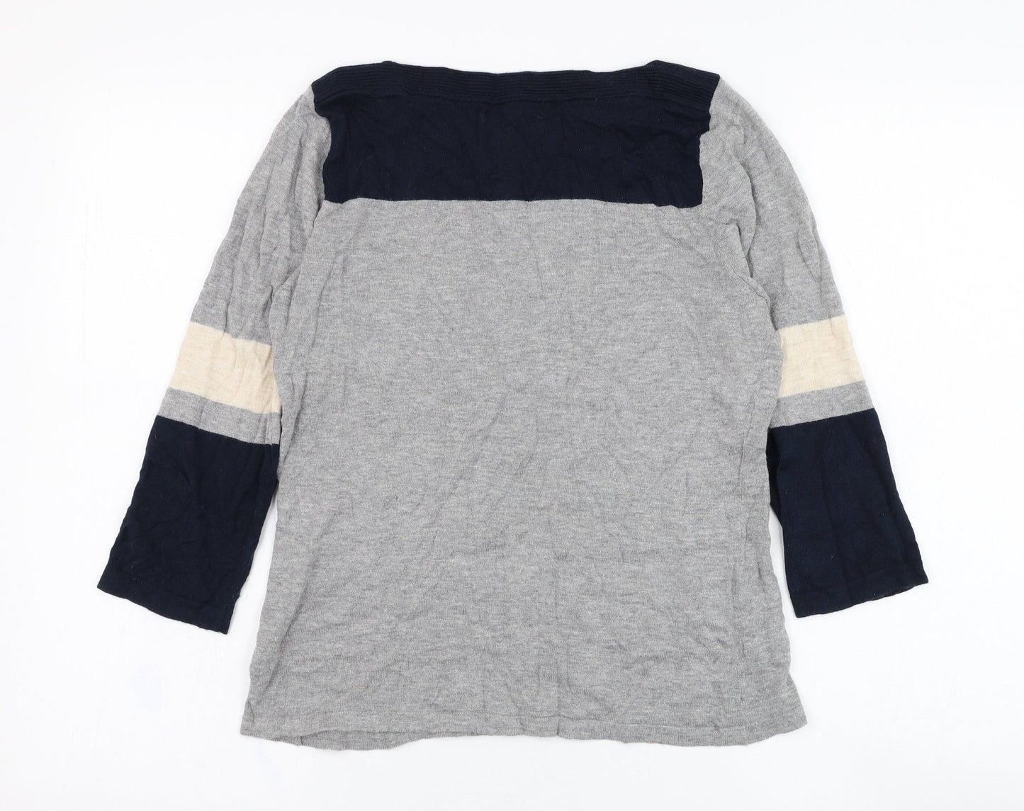 NEXT Womens Grey Round Neck  Cotton Pullover Jumper Size 10