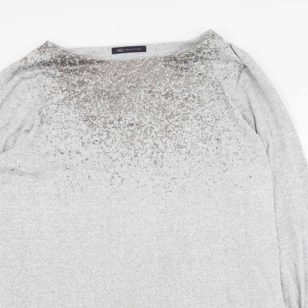 Marks and Spencer Womens Grey  Polyester Pullover Sweatshirt Size 12  Pullover