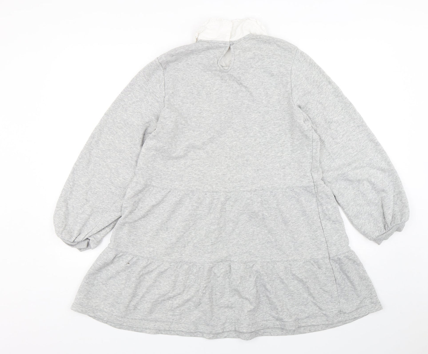 H&M Womens Grey Collared  Cotton Pullover Jumper Size M
