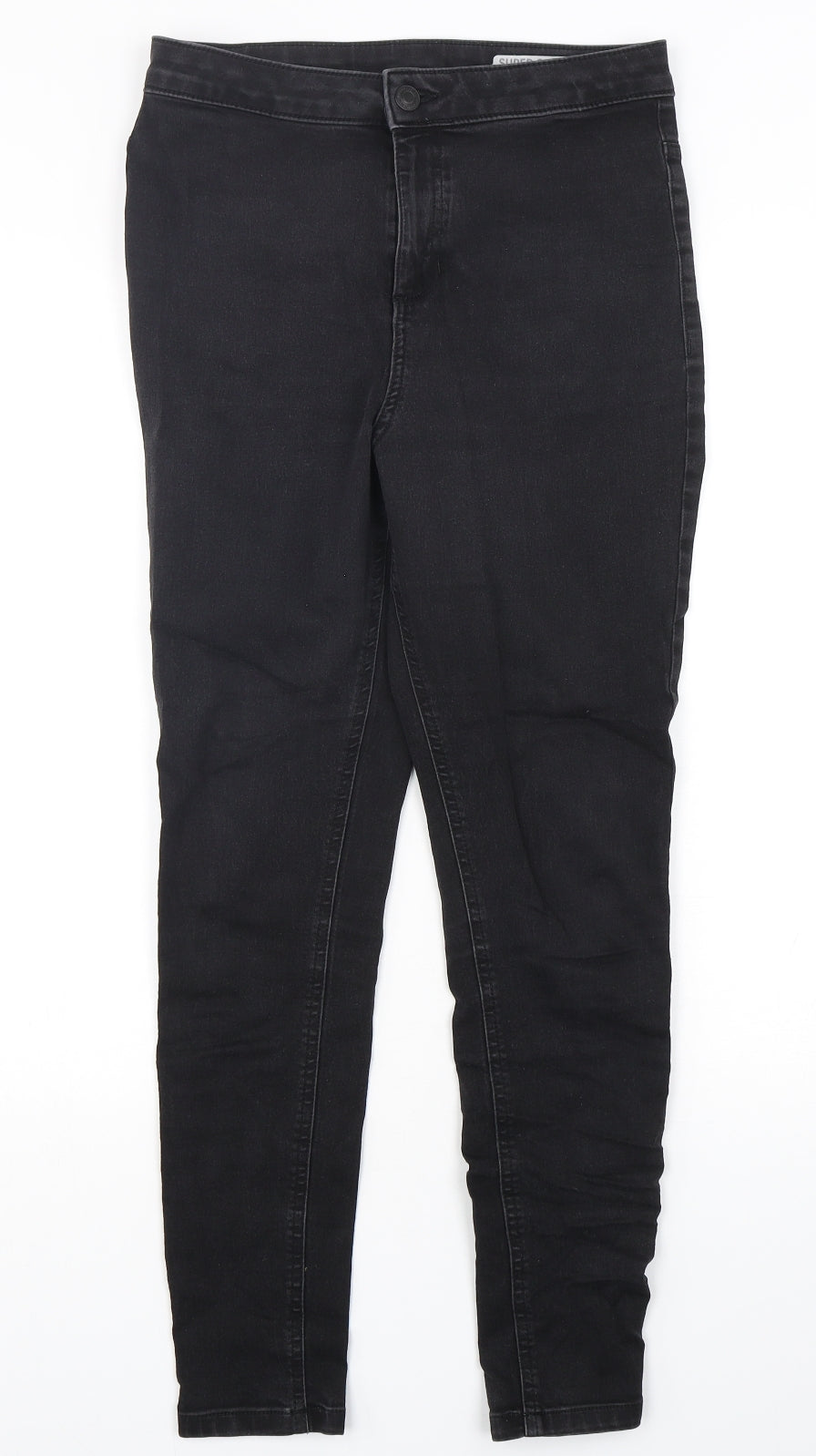 Marks and Spencer Womens Black  Cotton Skinny Jeans Size 12 L28 in Regular Button
