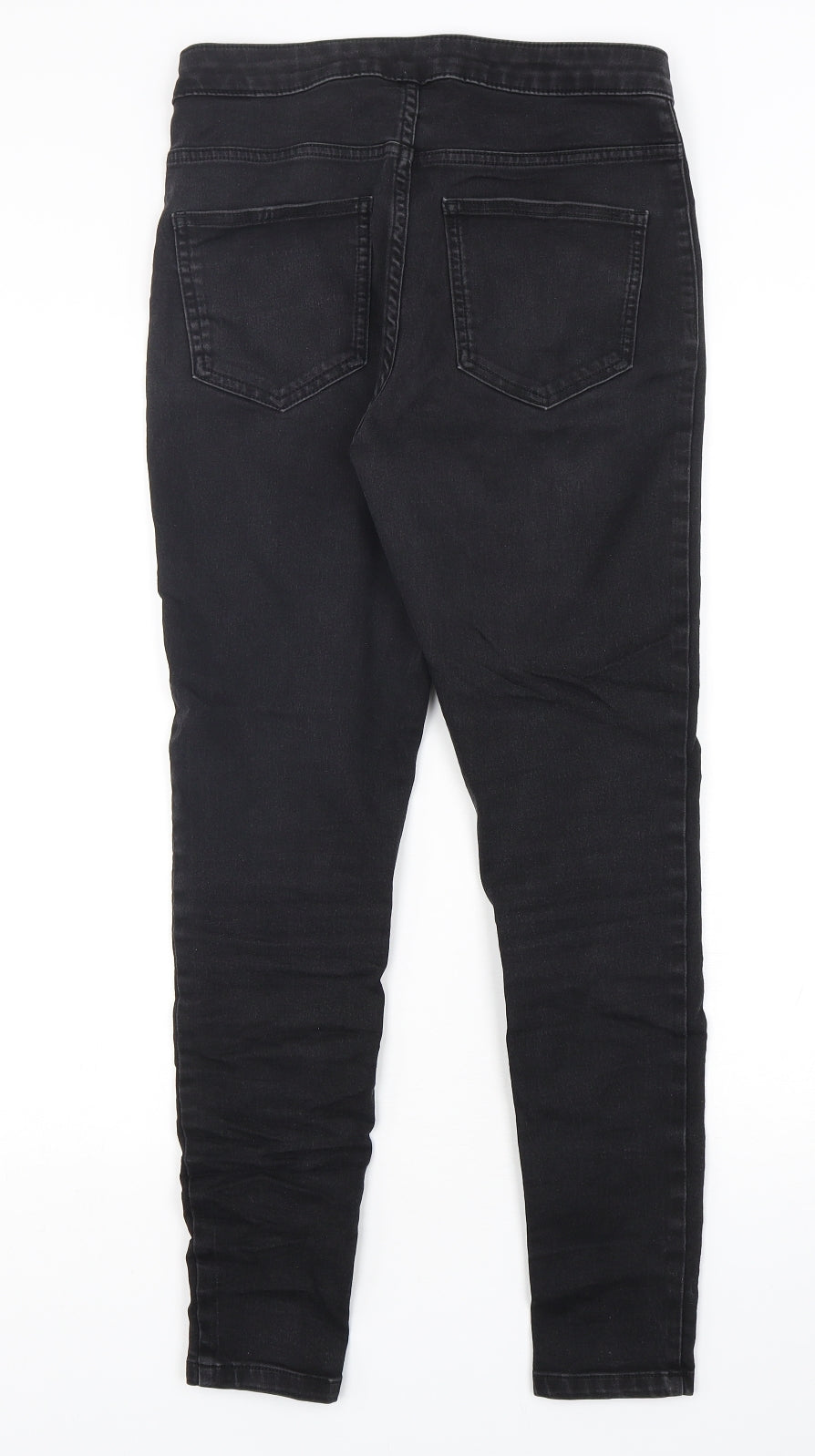 Marks and Spencer Womens Black  Cotton Skinny Jeans Size 12 L28 in Regular Button
