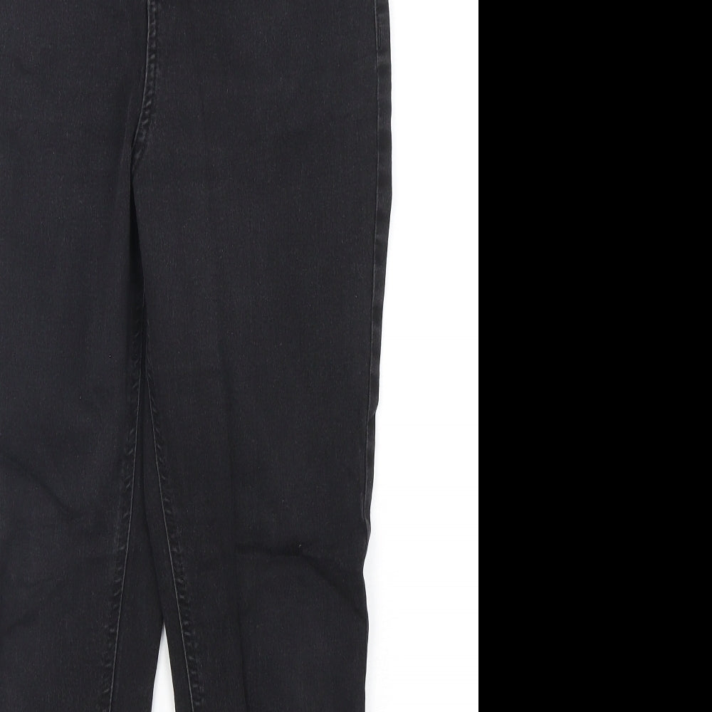 Marks and Spencer Womens Black  Cotton Skinny Jeans Size 12 L28 in Regular Button