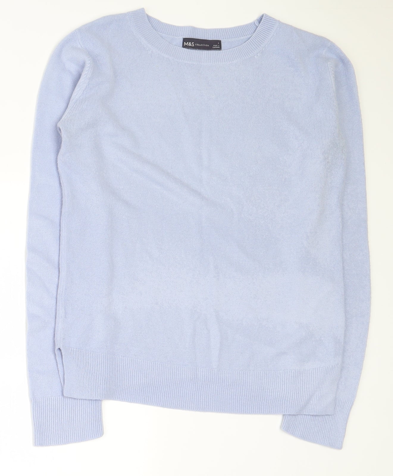 Marks and Spencer Womens Purple Round Neck  Acrylic Pullover Jumper Size 6