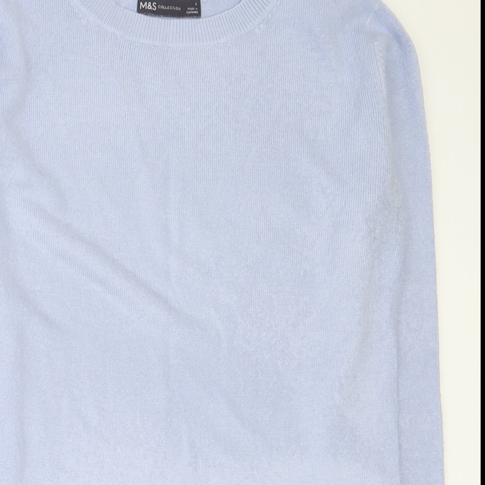 Marks and Spencer Womens Purple Round Neck  Acrylic Pullover Jumper Size 6