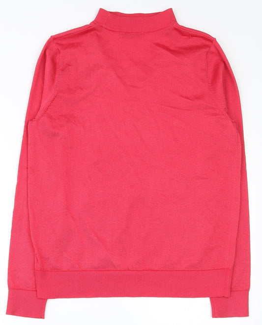 Per Una  Womens Pink  Polyester Basic T-Shirt Size 14 V-Neck
