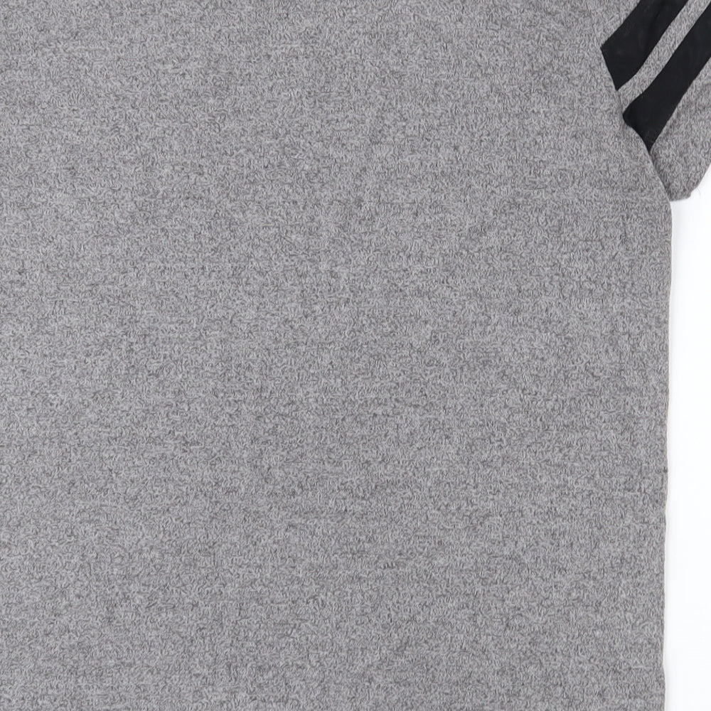 H&M Womens Grey  Polyester Basic T-Shirt Size S Round Neck