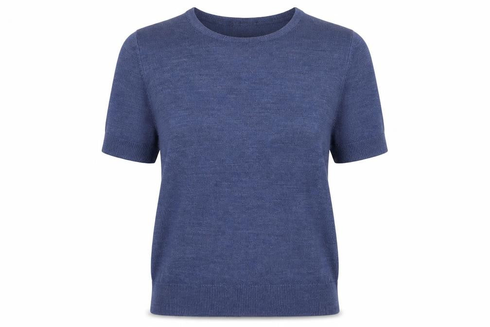Marks and Spencer Womens Blue Crew Neck  Acrylic Pullover Jumper Size 8
