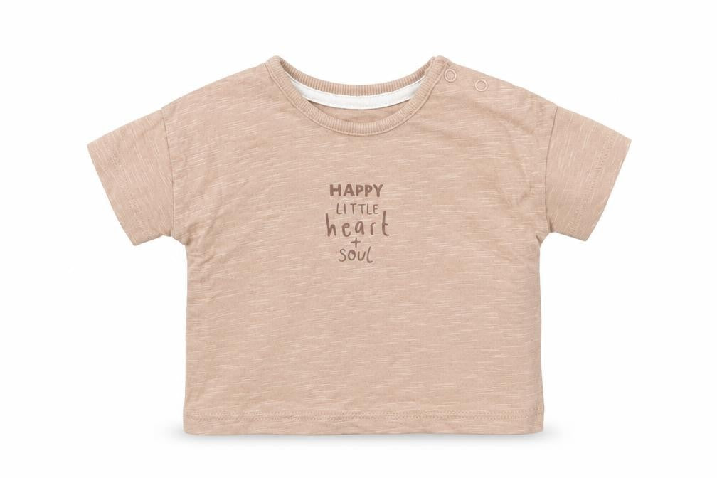 George Boys Brown  Cotton Basic T-Shirt Size 0-3 Months Round Neck