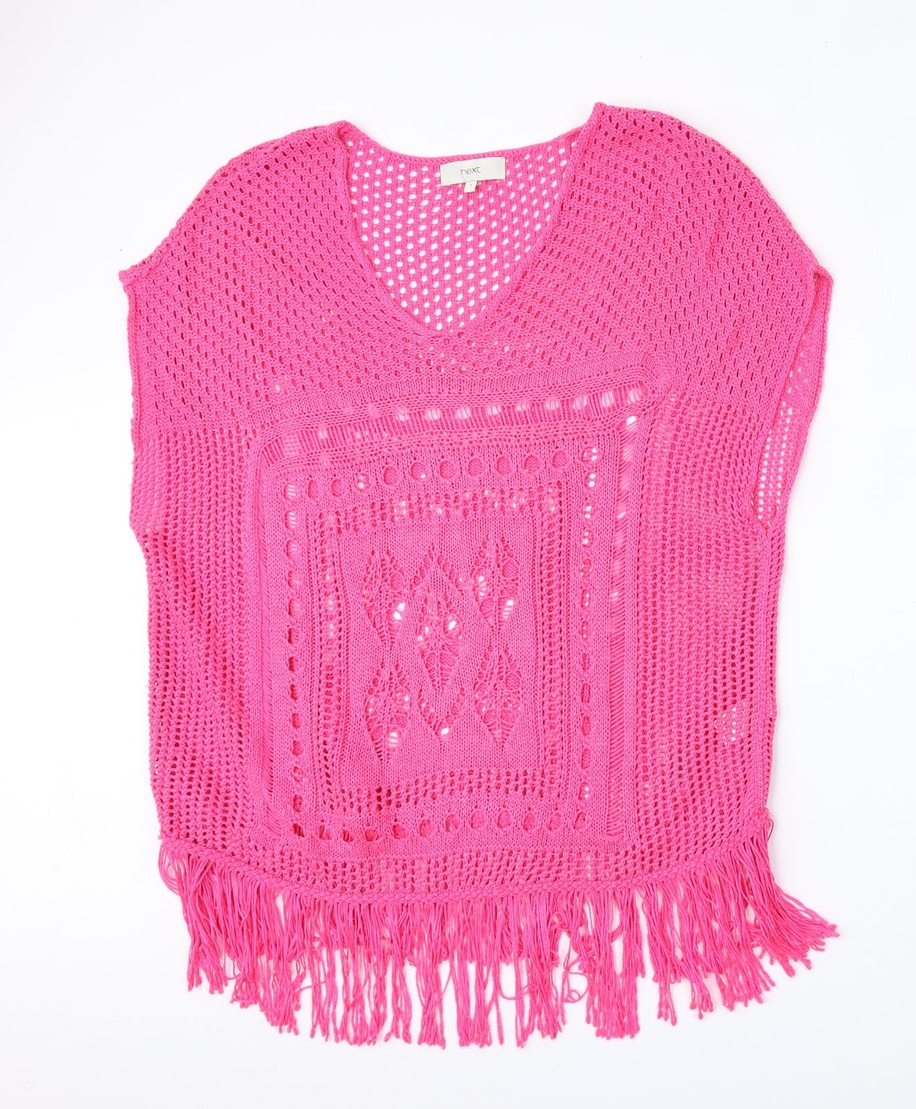 NEXT Womens Pink Round Neck  Acrylic Vest Jumper Size S