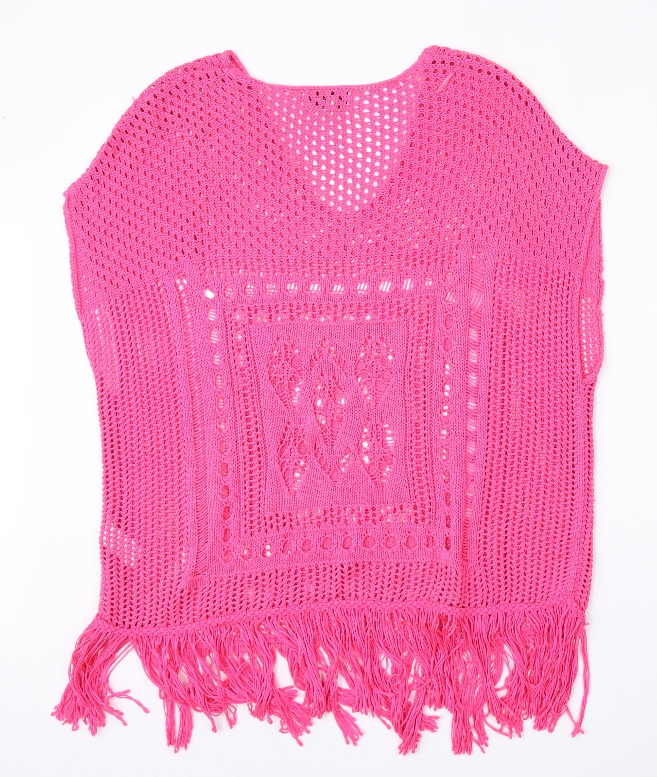 NEXT Womens Pink Round Neck  Acrylic Vest Jumper Size S