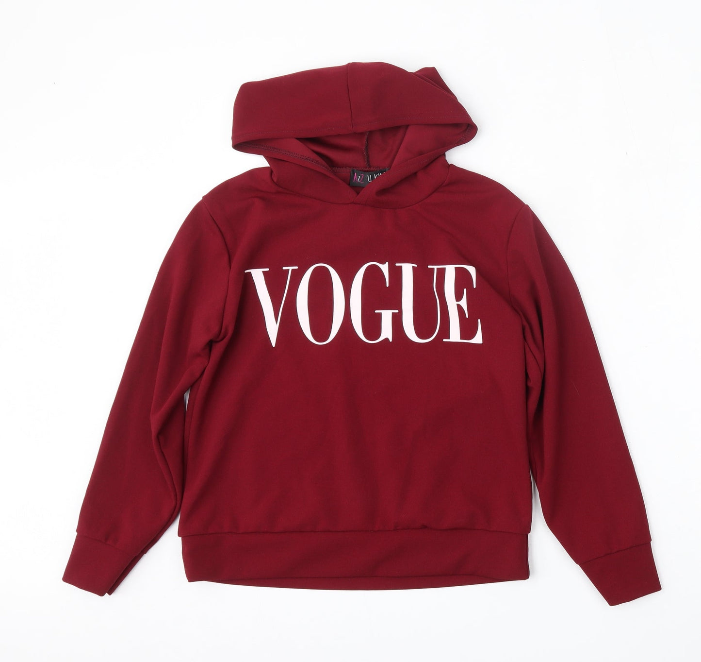 A2Z 4 Kids Girls Red  Polyester Pullover Hoodie Size 13 Years   - Vogue