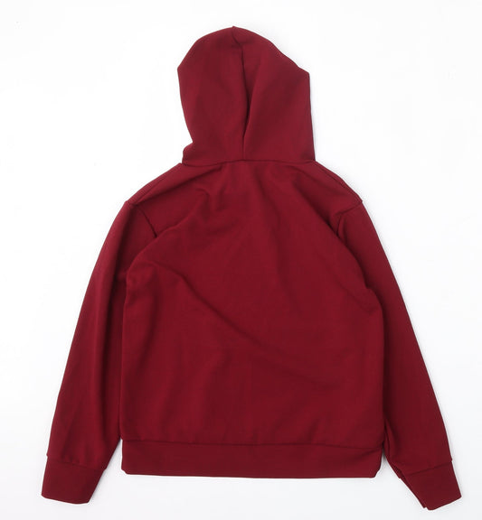 A2Z 4 Kids Girls Red  Polyester Pullover Hoodie Size 13 Years   - Vogue